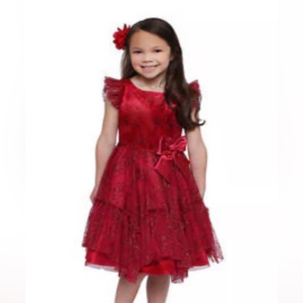 Girls Jona Michelle red dress, size 7 NWT